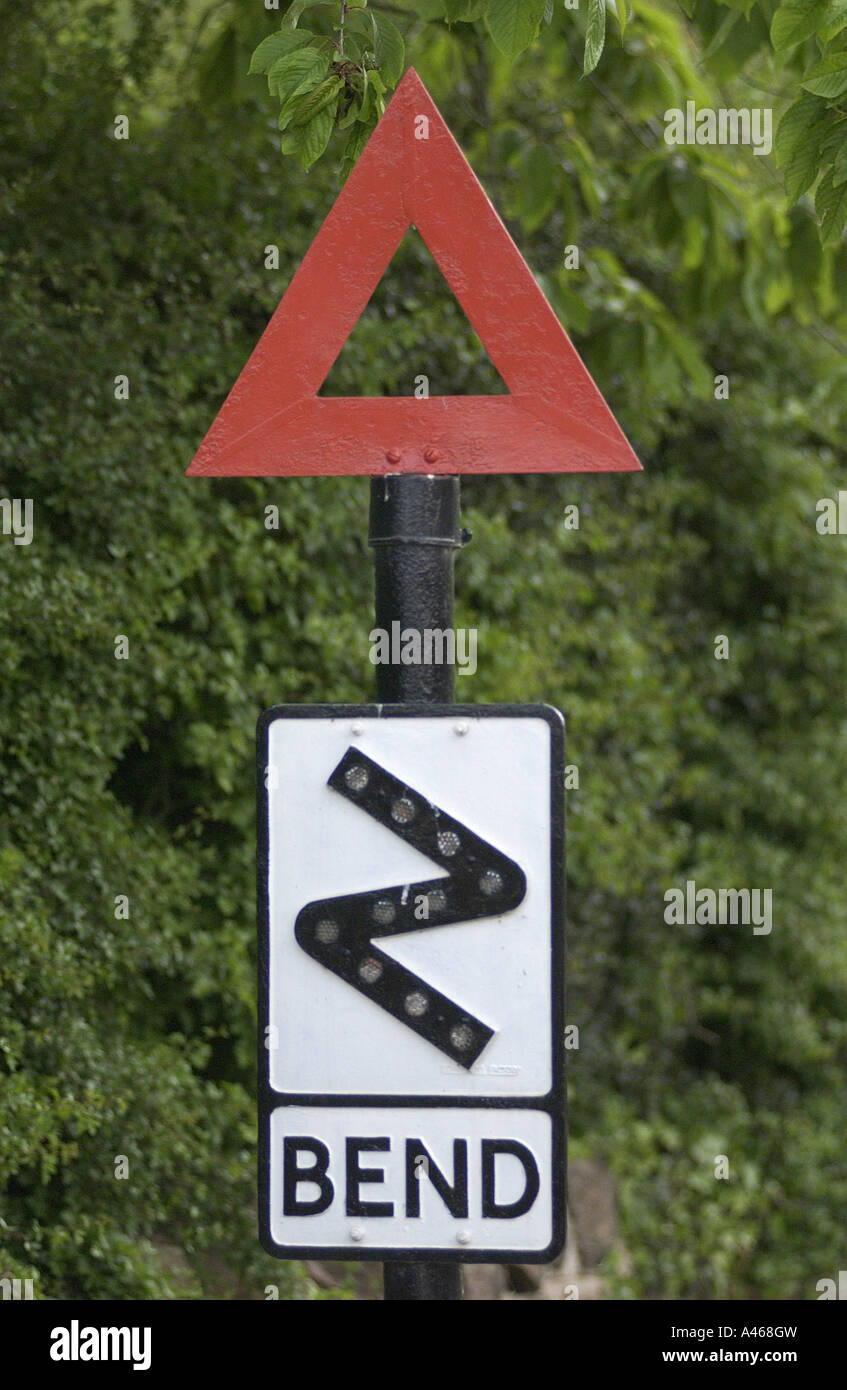 Sharp Bend Road Sign High Resolution Stock Photography and Images Alamy