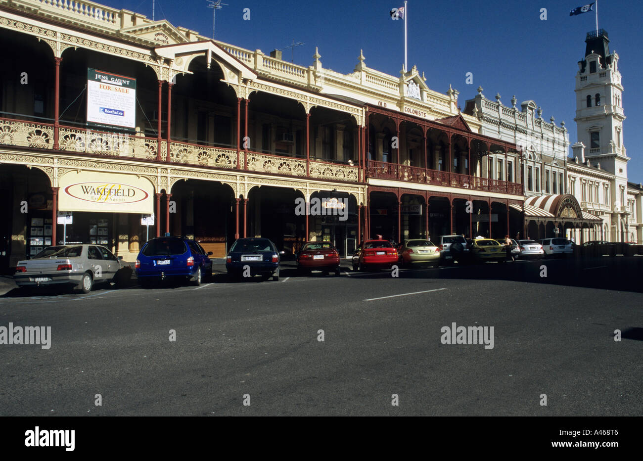 Historic buildings in the main street of Ballarat, Victoria, AUS Stock