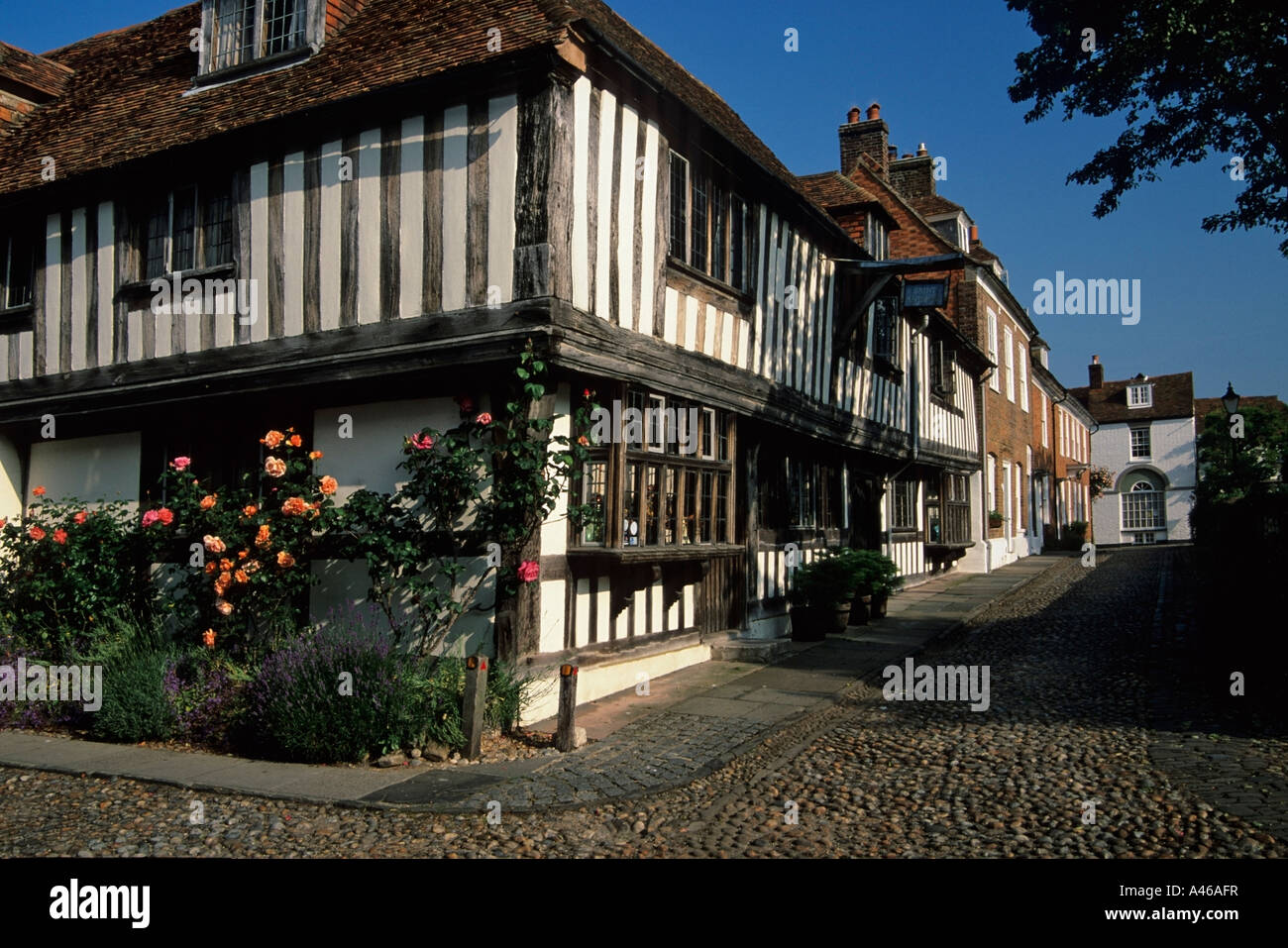 Old houses of Watchbell Street, Rye East Sussex Stock Photo