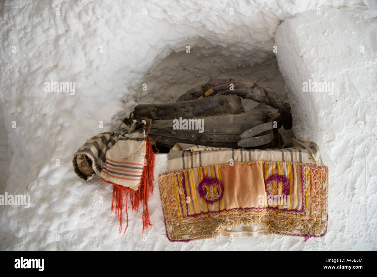 Inside a gypsy's cave house in the Sacromonte region of Granada ...