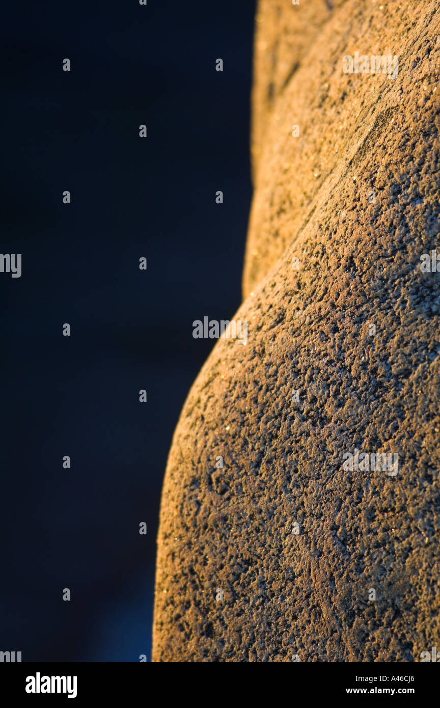 Curved rock at the coast. Amundön, Gothenburg, Sweden Stock Photo