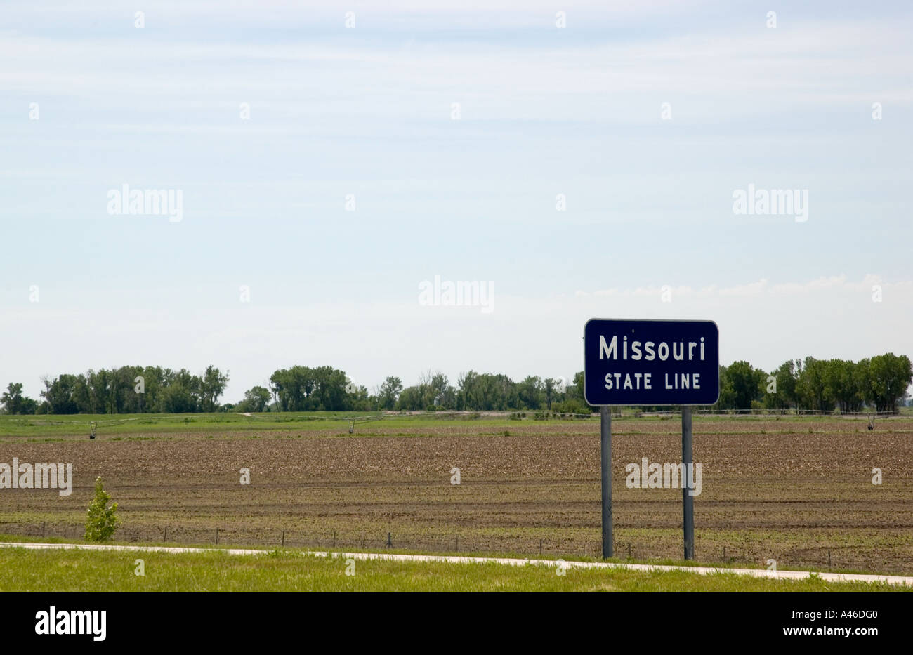 Missouri State Line USA Stock Photo Alamy
