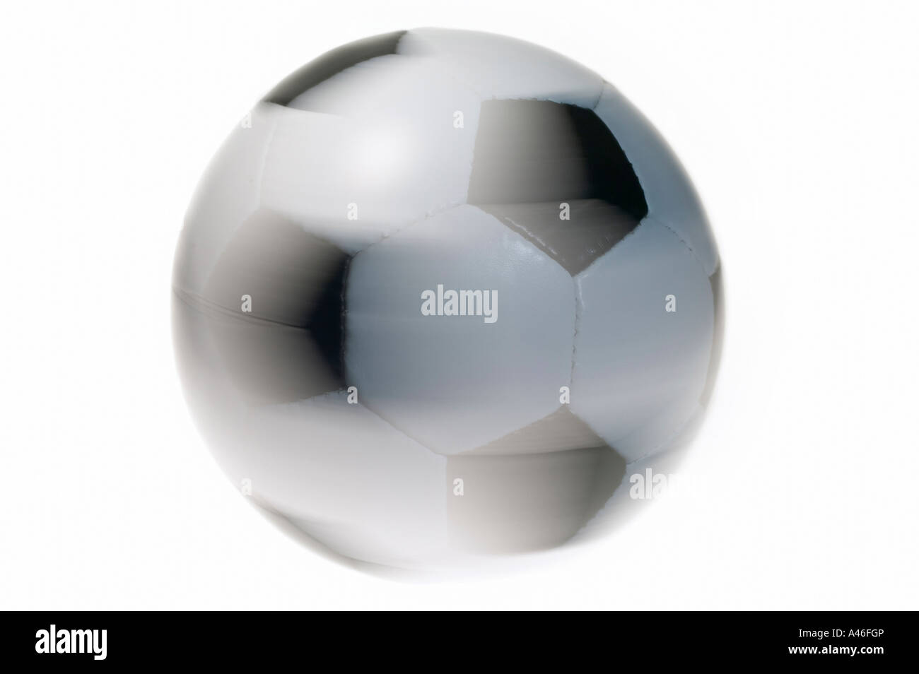 A moving soccer ball on white background Stock Photo Alamy