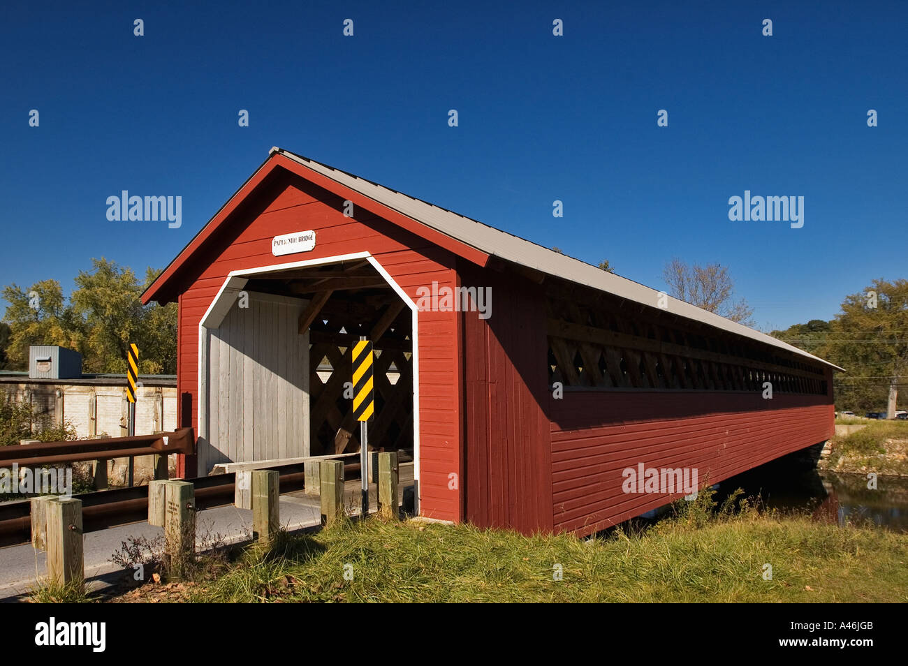 Paper Mill Covered Bridge Bennington Vermont Stock Photo