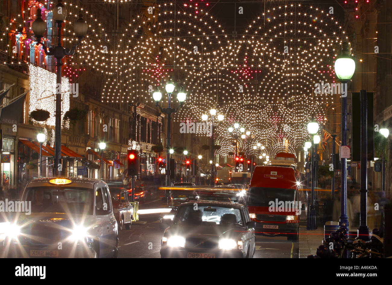 christmas lights in london christmas decorative lights hang over regent