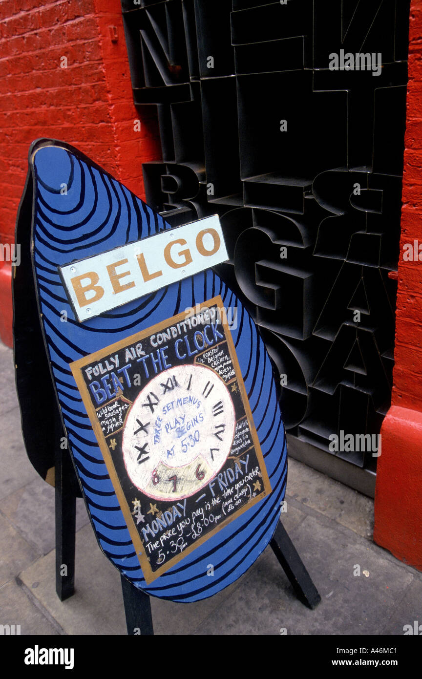 The entrance to the Belgo restaurant in Covent Garden in London Stock Photo
