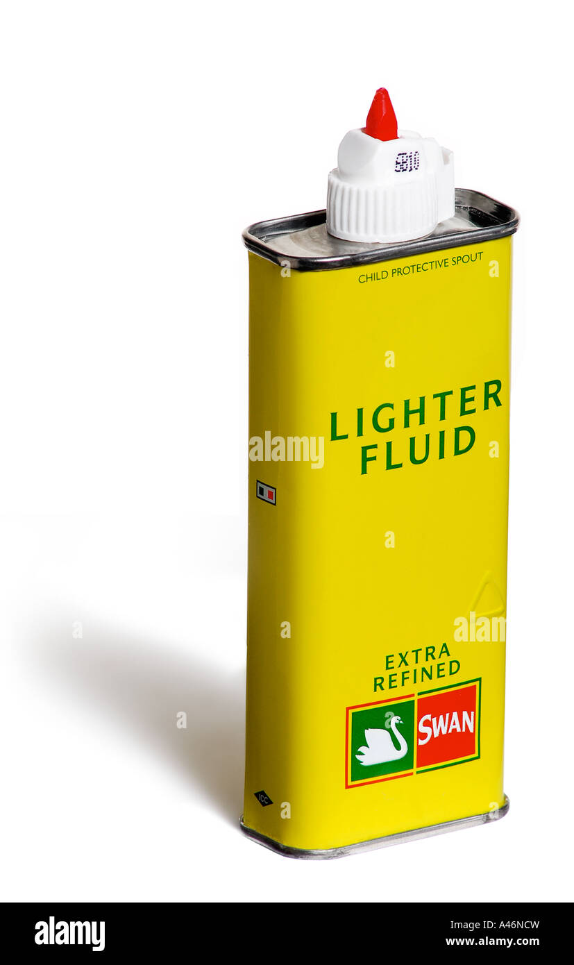 A cut out of a yellow lighter fluid can. Picture by Patrick Steel