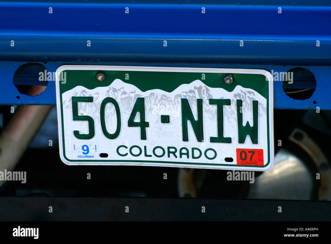 Colorado, USA licence plate number Stock Photo Alamy