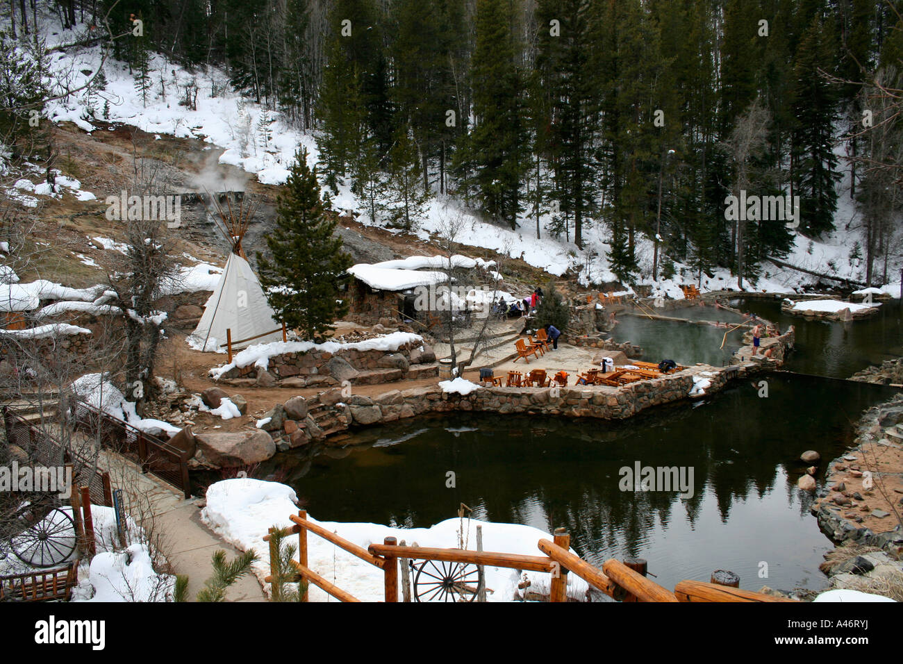 Strawberry Natural Hot springs. Steamboat, Colorado, USA Stock Photo