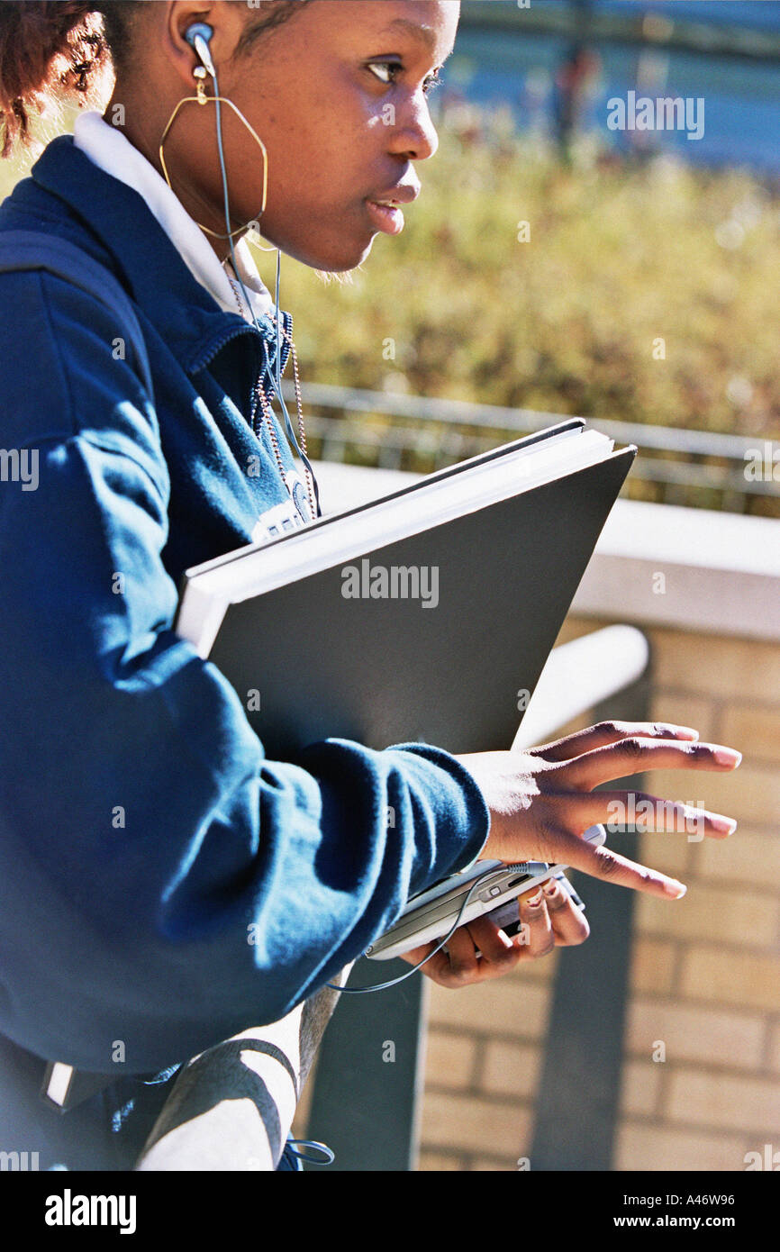 Female High School Student Walking Stock Photos & Female High School