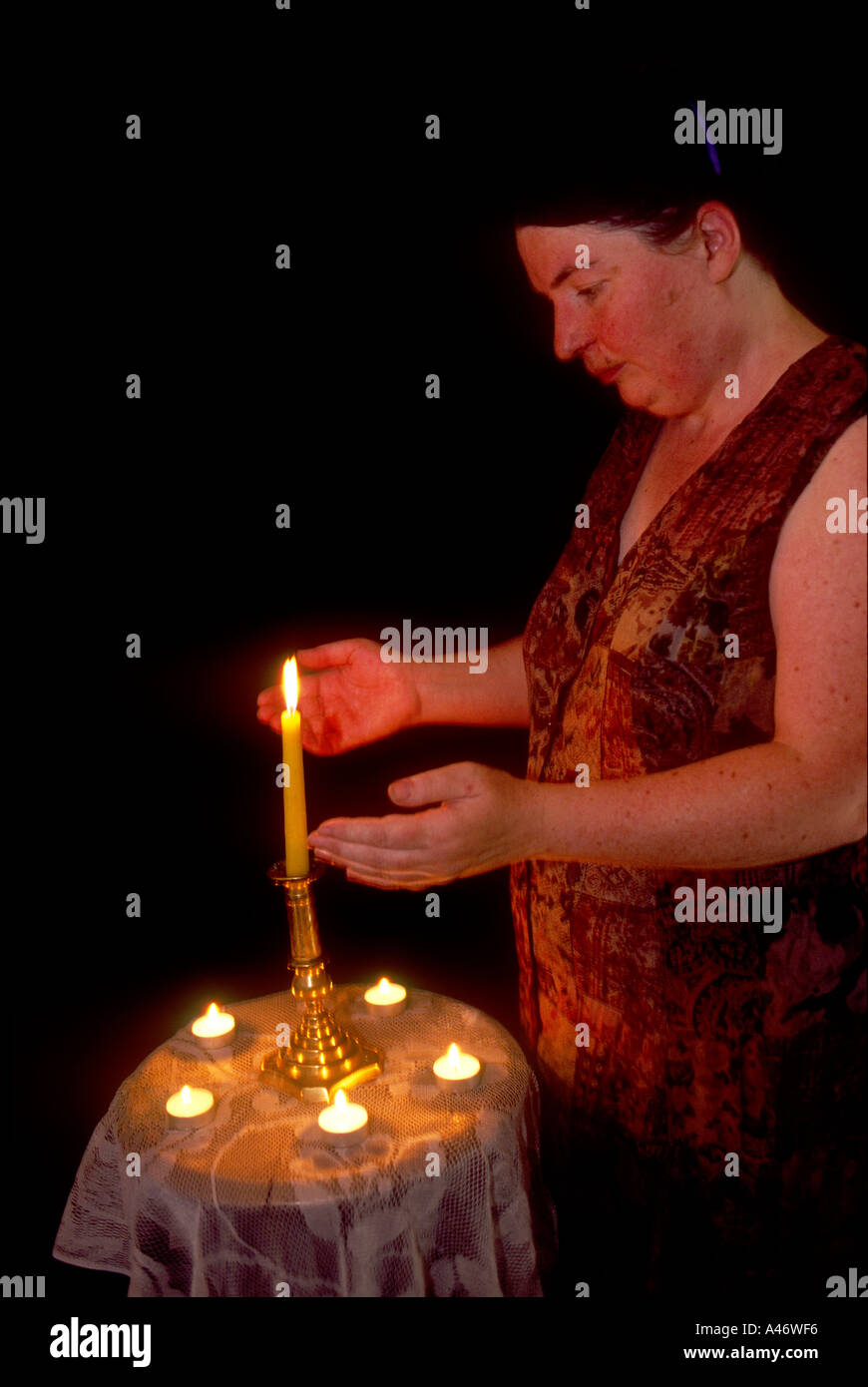 Shan Jayran pagan high priestess at the House of the Goddess in London UK Stock Photo