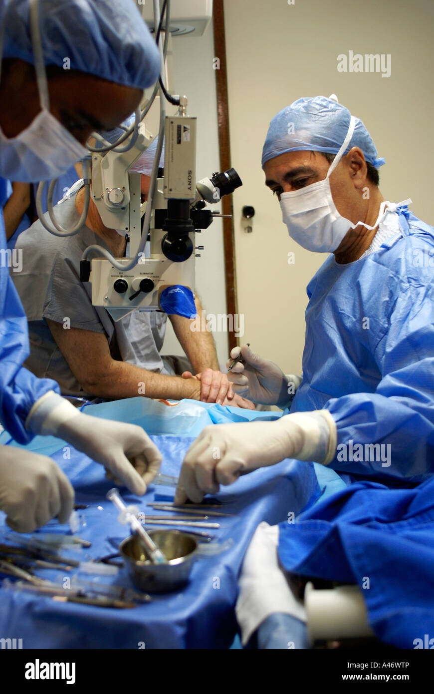 Operating Room: Eye Surgery (Cataract), Recife, Brazil Stock Photo