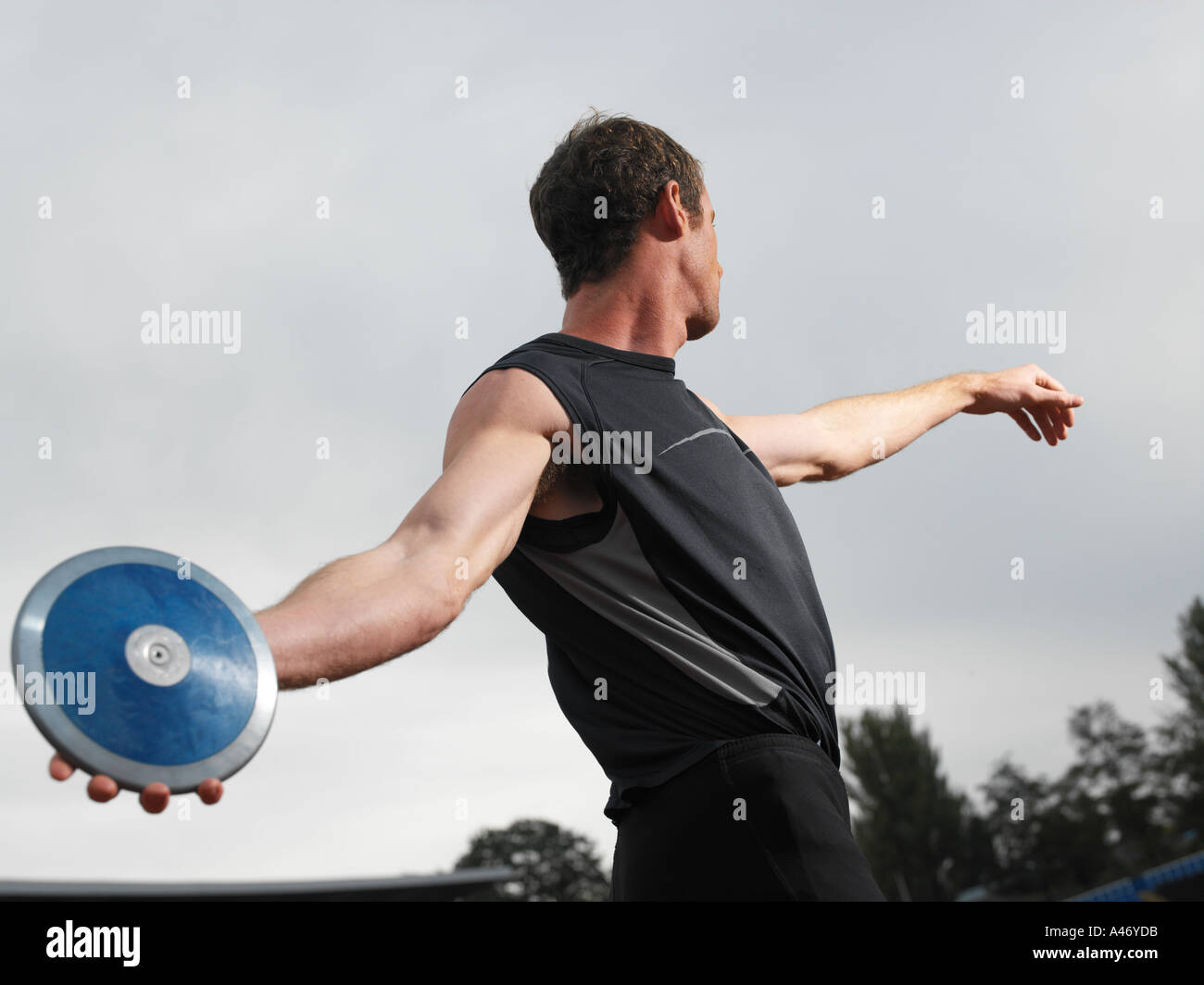 Male discus thrower Stock Photo Alamy