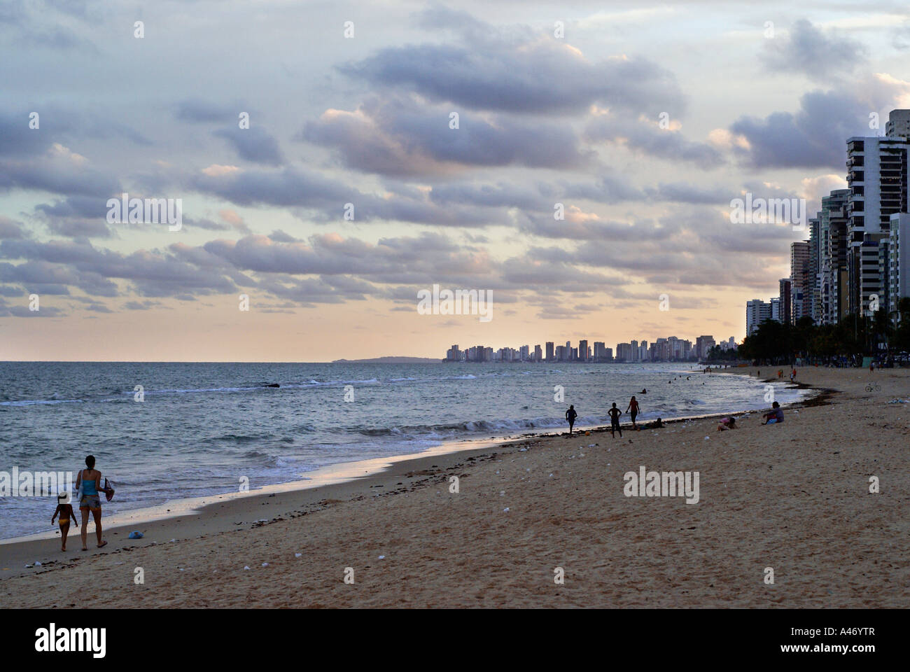 Beach in the late afternoon, Recife, Brazil Stock Photo