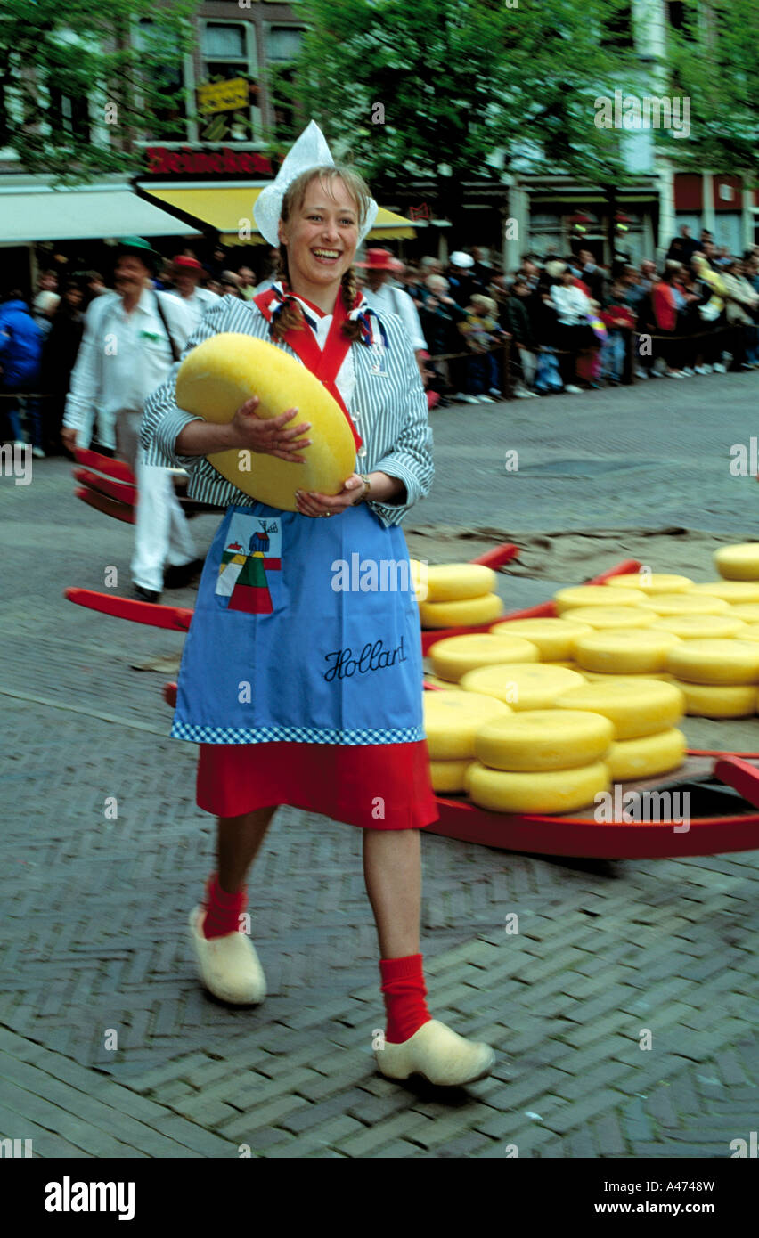 young dutch lady, alkmarr cheese festival, holland Stock Photo - Alamy