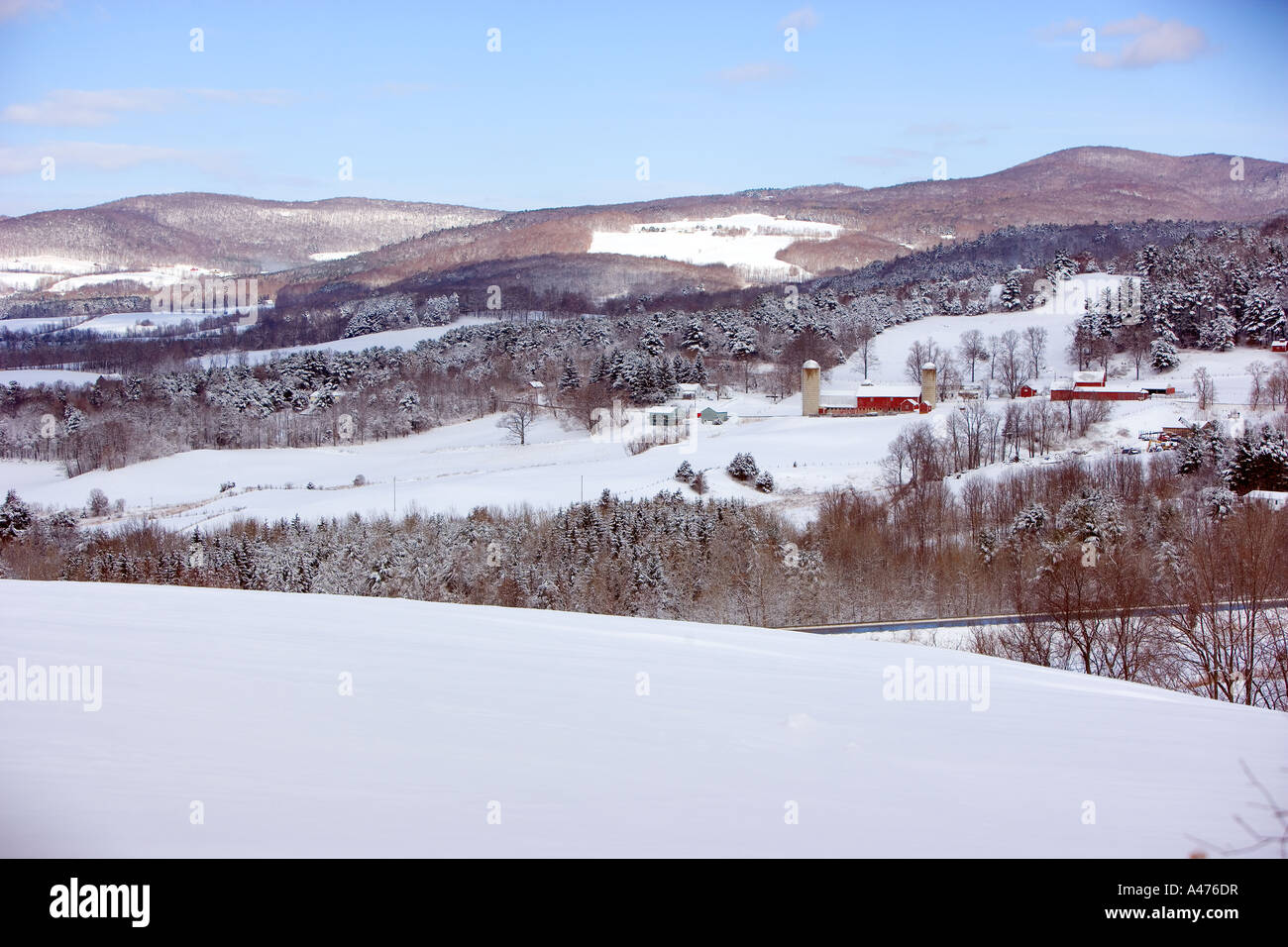 Pownal Valley in Vermont covered in snow Stock Photo Alamy