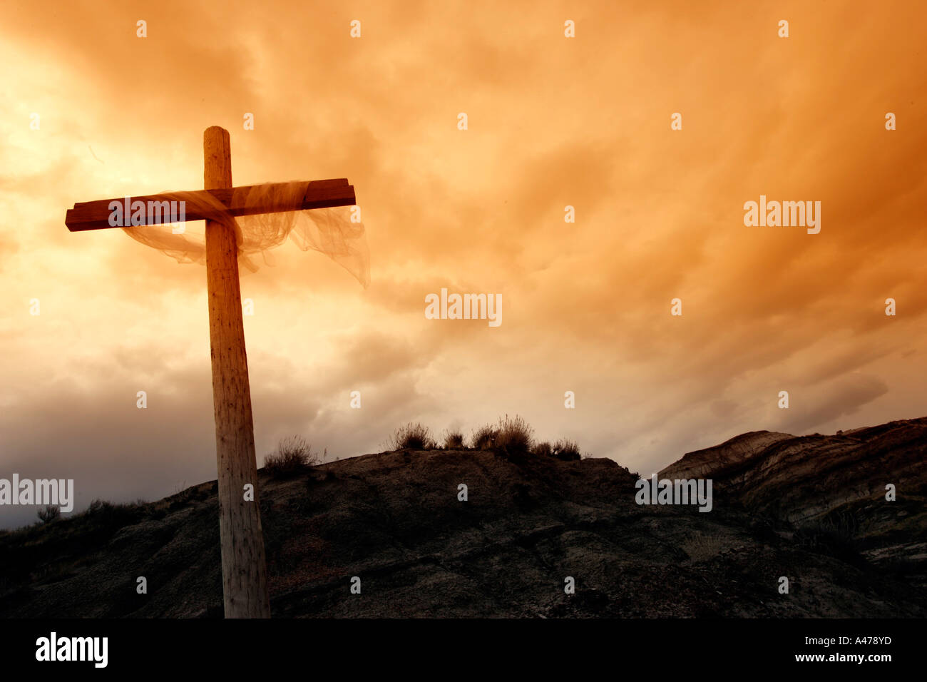 The old rugged cross Stock Photo Alamy