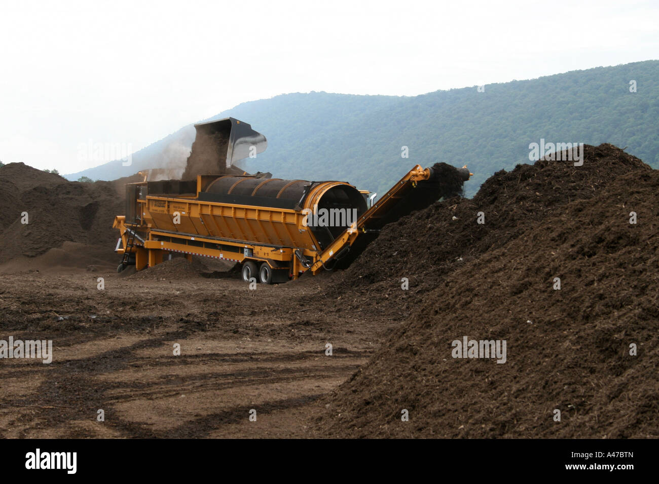 Wood Mulch Grinder in West Virginia, USA Stock Photo Alamy