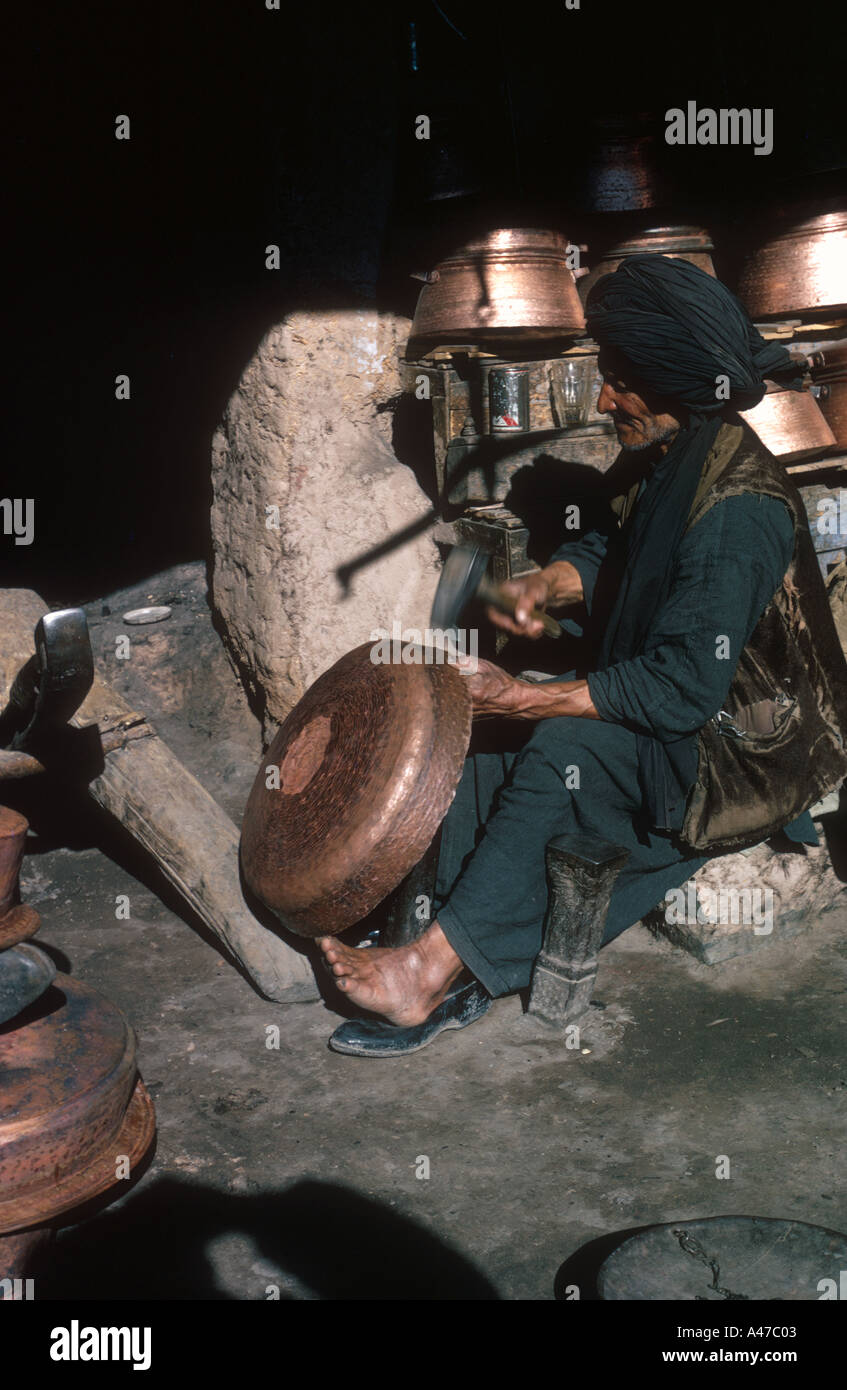 Copper metalworking at Herat Afghanistan Stock Photo