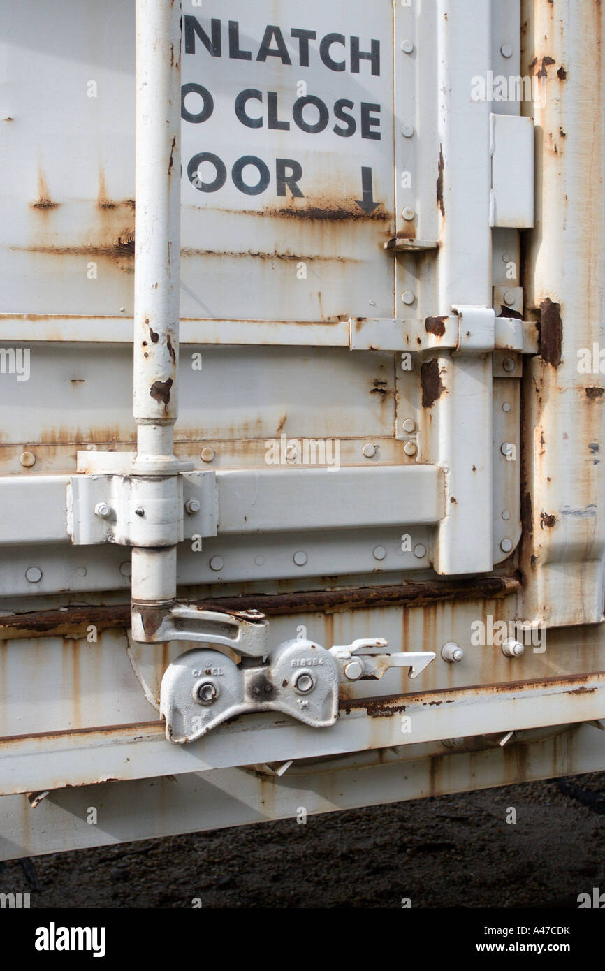 Locking Mechanism on Railroad Boxcar Door Stock Photo Alamy