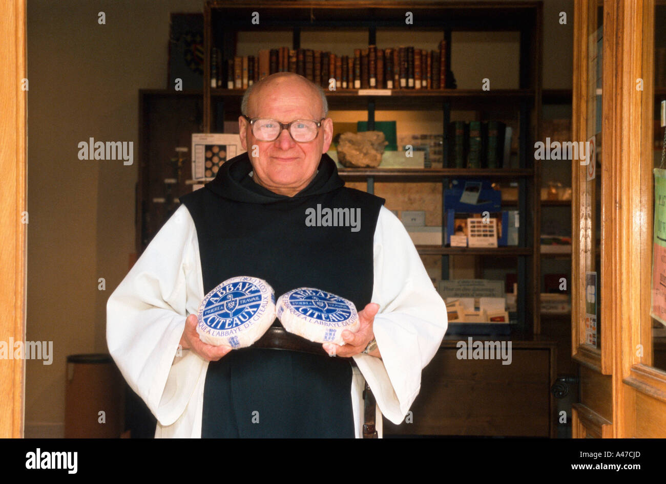 Monk at Abbey Citeaux Stock Photo