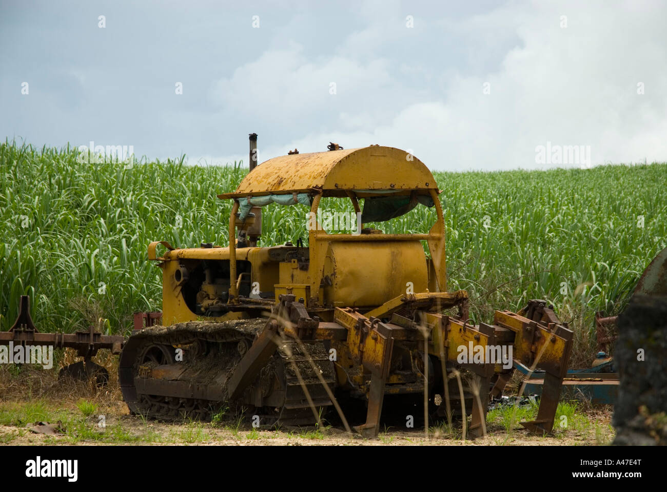 Harvester Relic, Bulkeley Sugar Factory, St Barbados Stock