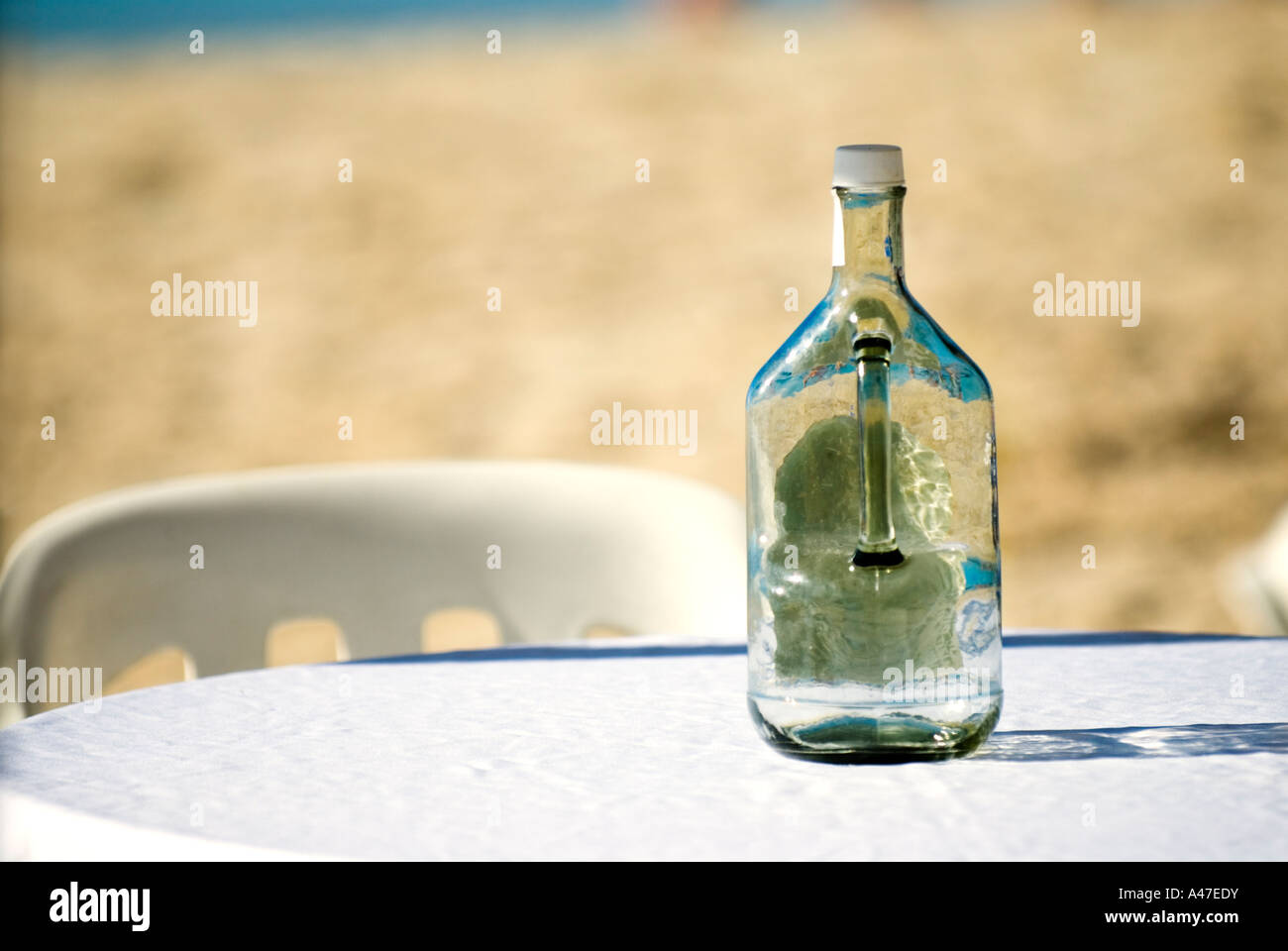 Empty rum bottle, Boca Chica, Dominican Republic 1/07 Stock Photo Alamy