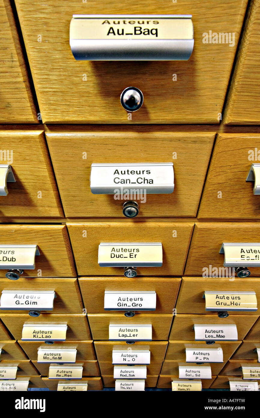 Card case in a library. Stock Photo
