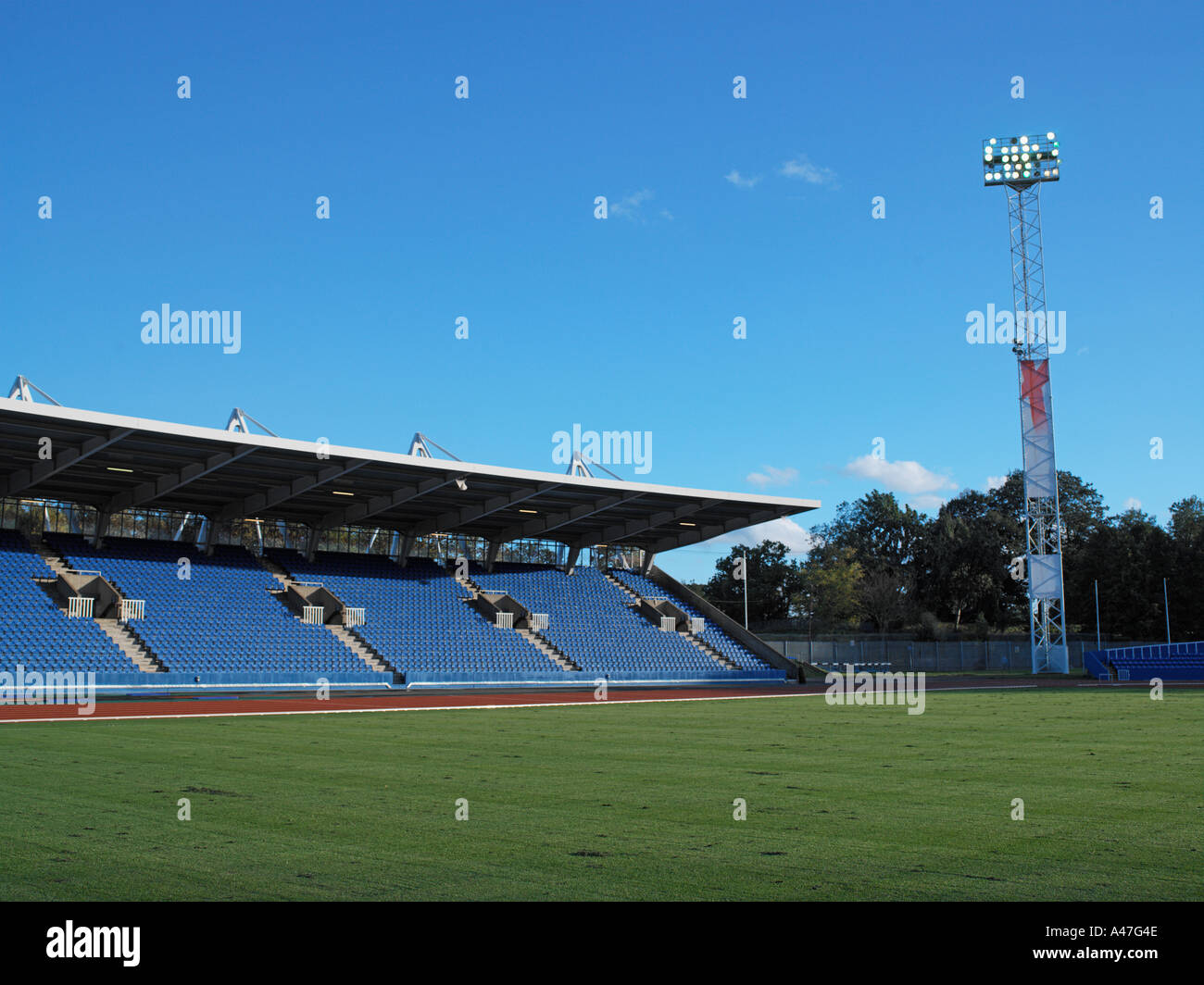 Empty sports stadium Stock Photo