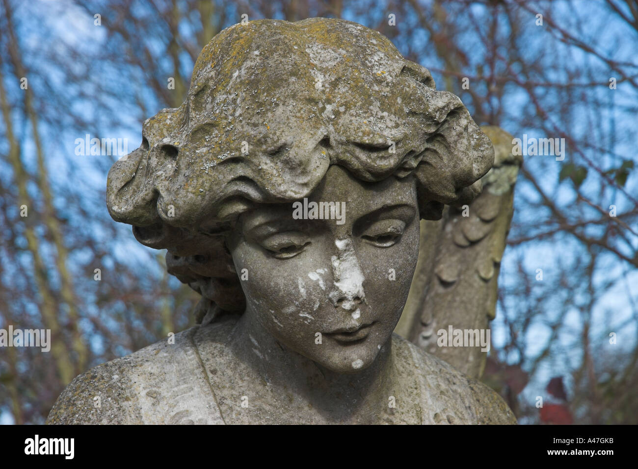 Statue in the graveyard at St Peters Church Broadstairs Kent England ...