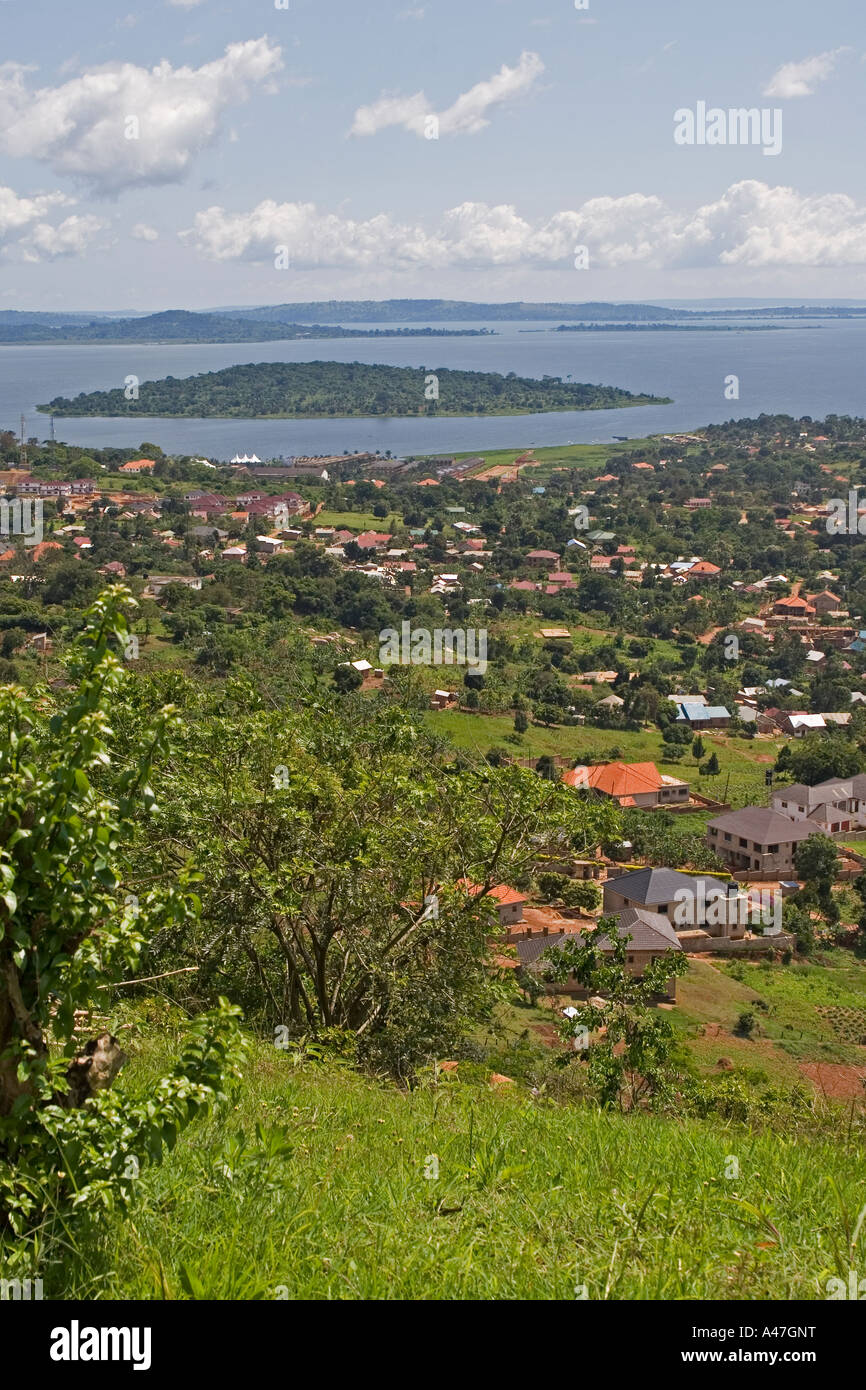 Panoramic view to South East of Kampala and Lake Victoria from Kololo