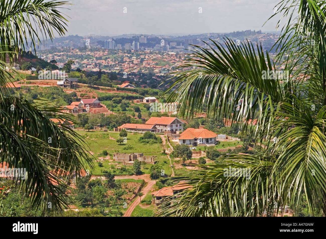 Panoramic view to West Kampala and City Centre from Summit View Hill