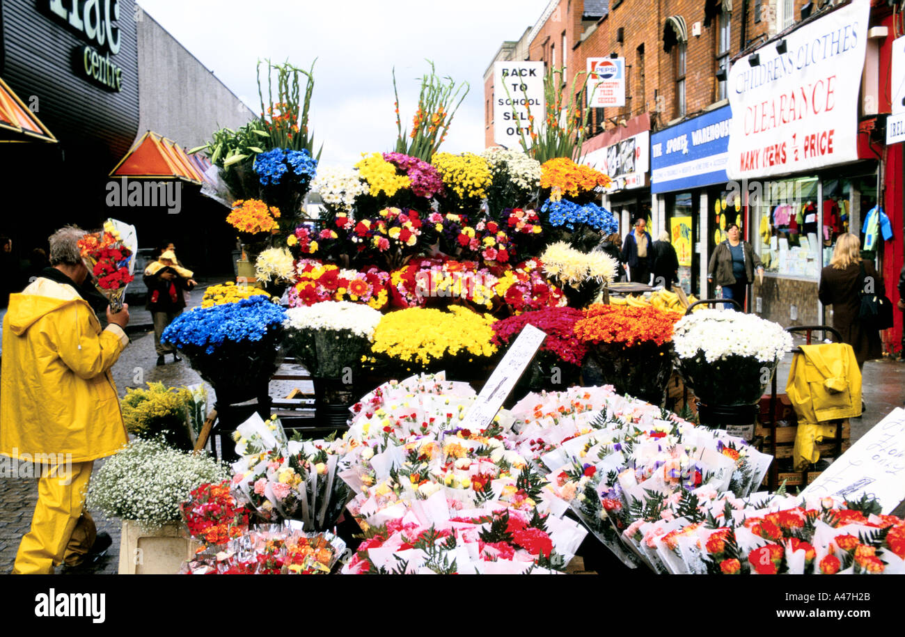 dublin flowers on moore street market Stock Photo Alamy