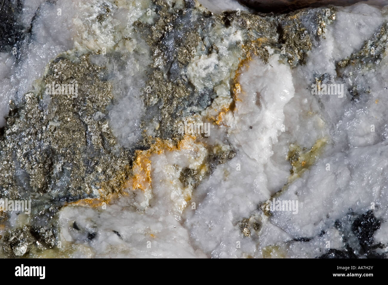 High grade sample of gold ore from underground mine, Ghana, West Africa Stock Photo