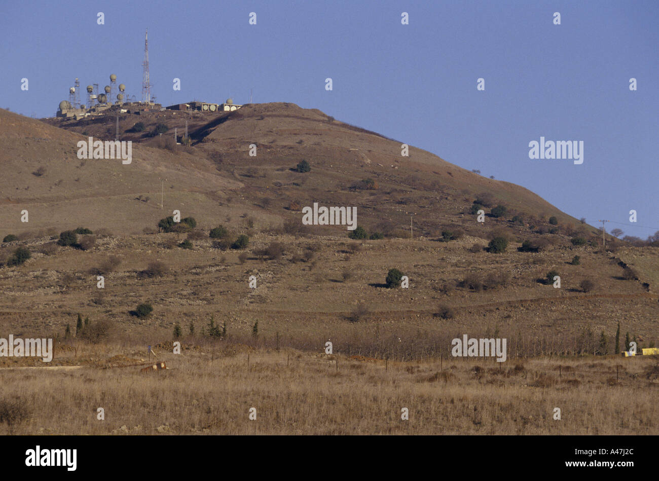 golan heights sophisticated listening devices on the golan monitor syrian military movements and intelligence 2000 Stock Photo