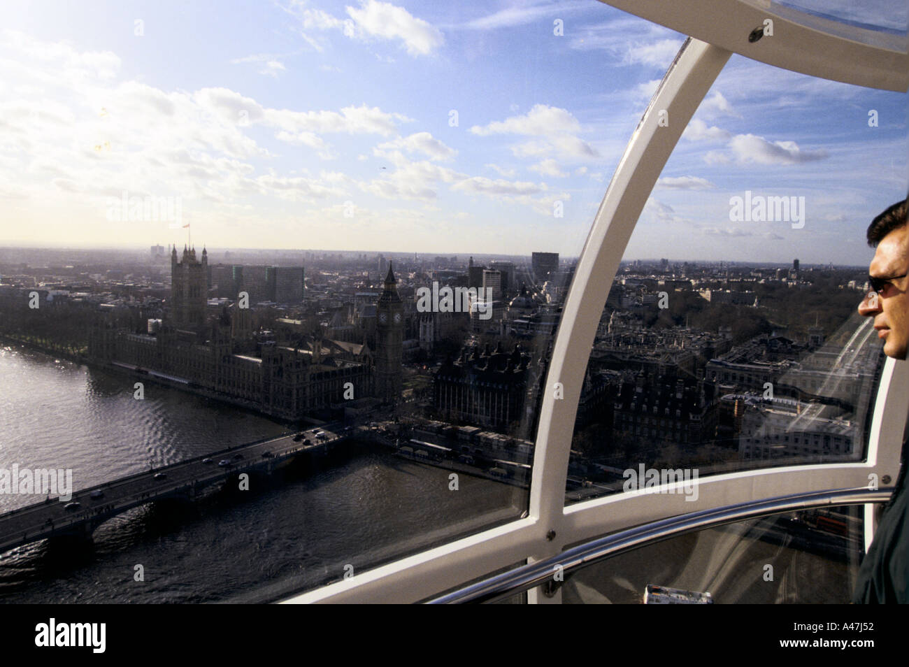 london eye opens the british airways london eye southbank river thames london 2 2 00 houses of parliament 2000 Stock Photo