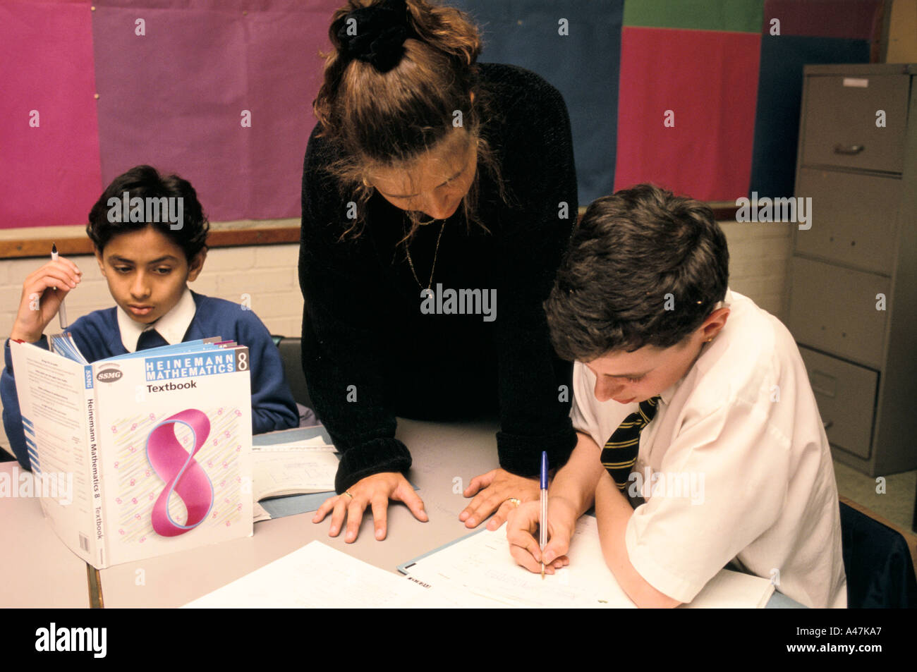 inner city schools maths lessons hackney downs school london Stock Photo