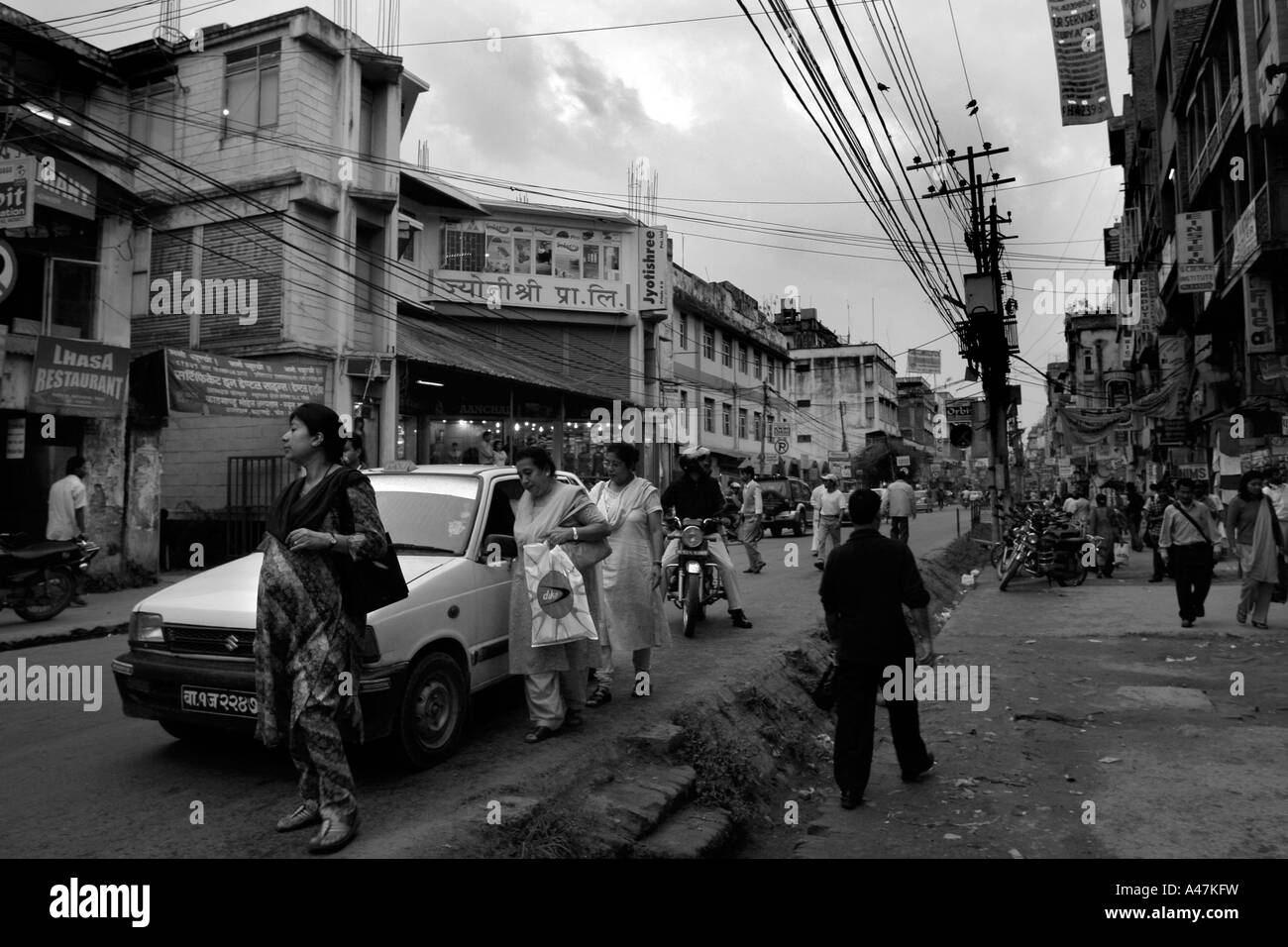 A shopping street in Kathmandu in Nepal Stock Photo - Alamy