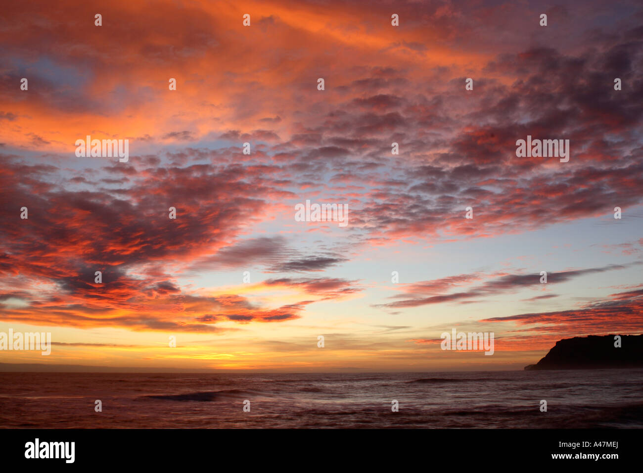 Mackerel sky at dawn indicative of a change in weather forming over Old