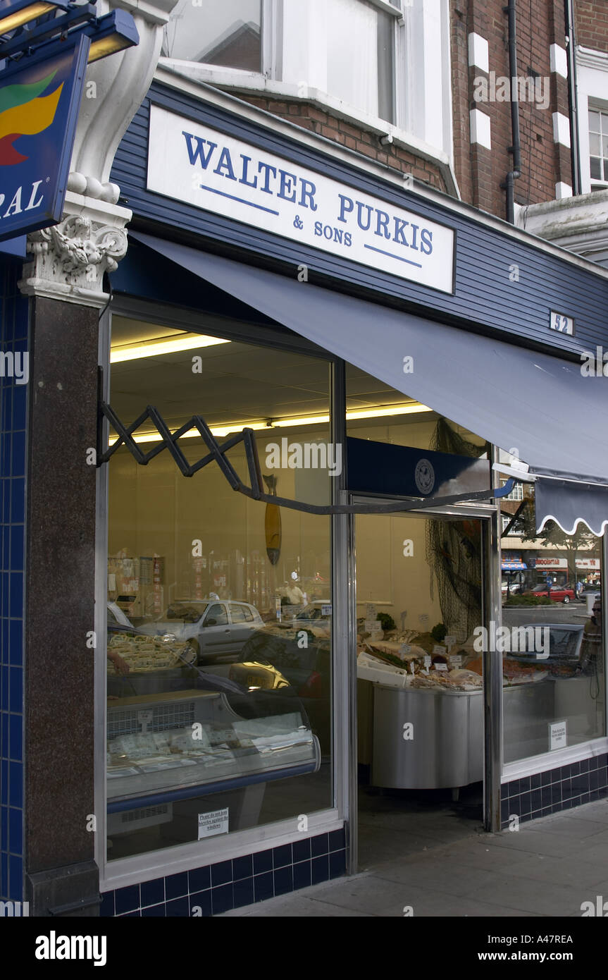 Fish shop in Muswell Hill London N10 England  Stock Photo