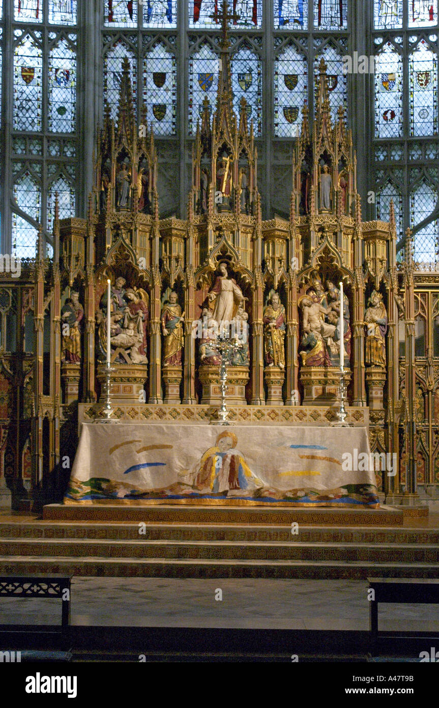 High Altar Gloucester Cathedral Gloucestershire England UK High Altar Gloucester Cathedral Gloucestershire England UK