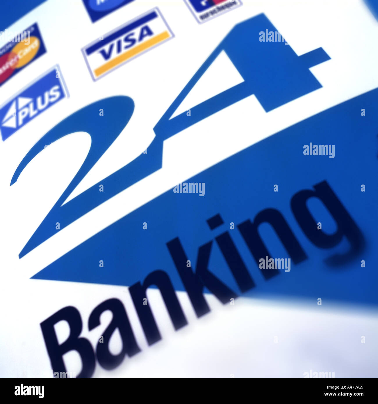 24 hours banking Stock Photo