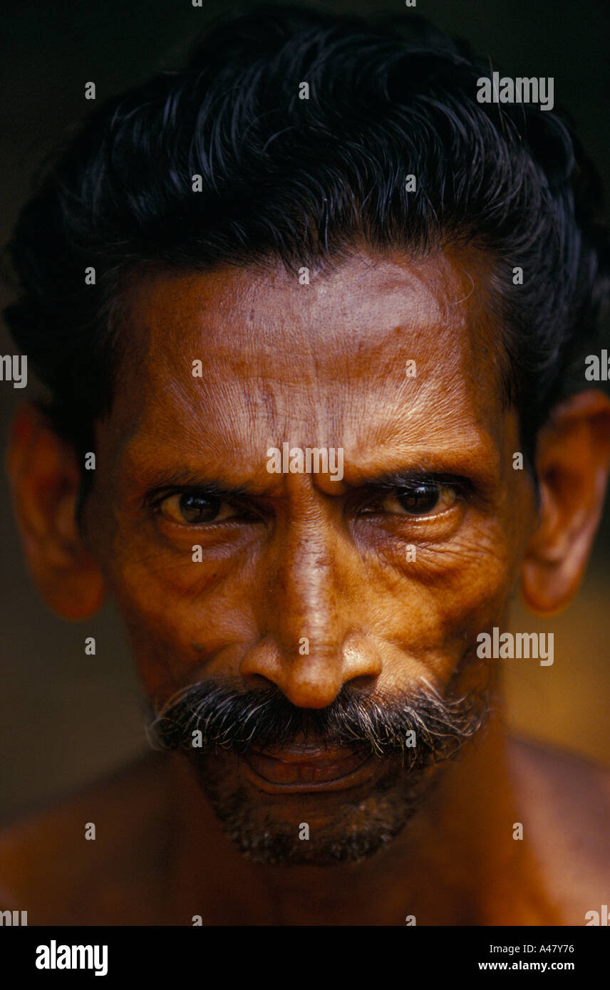 A portrait of a Dalit man in Ayemenem  Kerala India Stock Photo