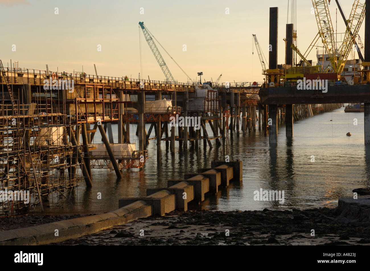 South Hook LNG Jetty Milford Haven Pembrokeshire Wales UK Europe Stock