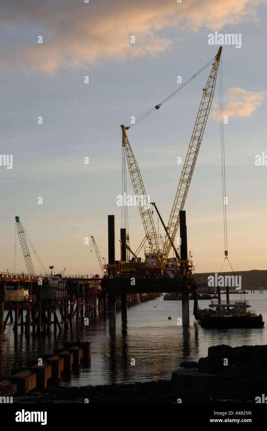 Construction of South Hook LNG Jetty, Milford Haven, Pembrokeshire