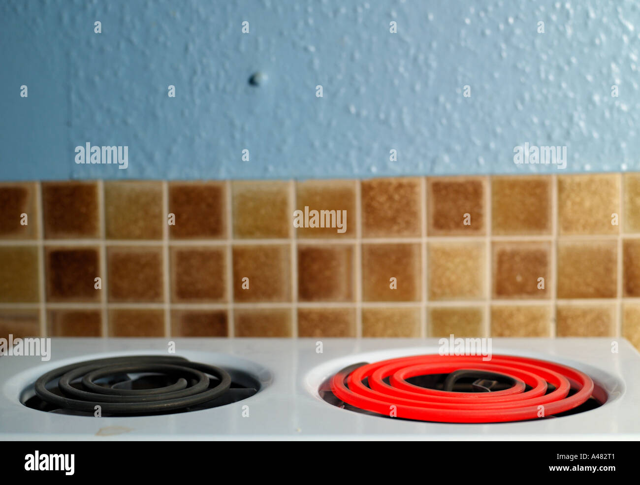 Hot and Cold Electric cooker rings Stock Photo Alamy