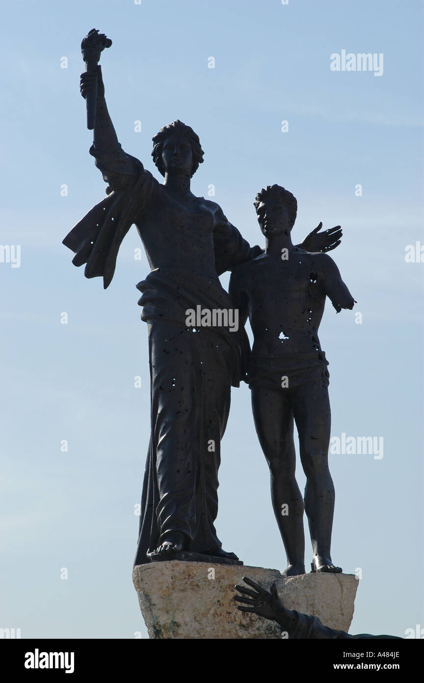 Martyrs Square memorial statue Downtown Beirut Lebanon Stock Photo