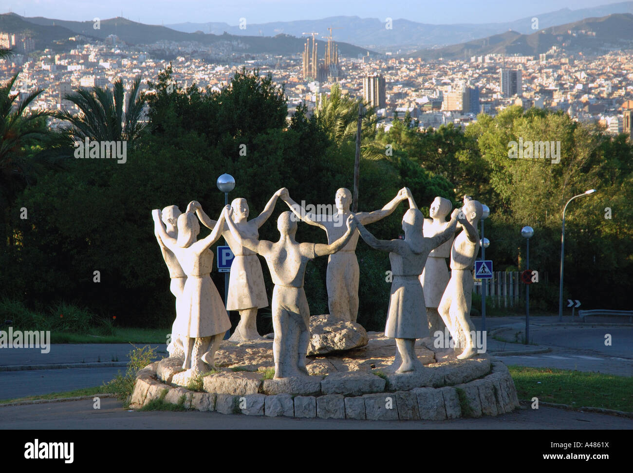 Panoramic view of Barcelona from Montjuïc Montjuic Park Barça Catalunya ...