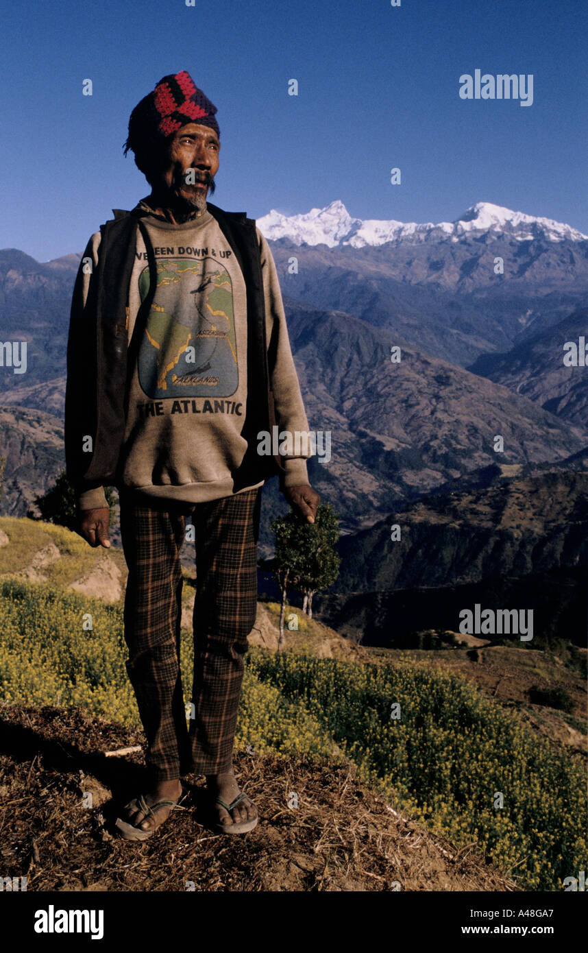 Gurkha on mountain top Stock Photo Alamy