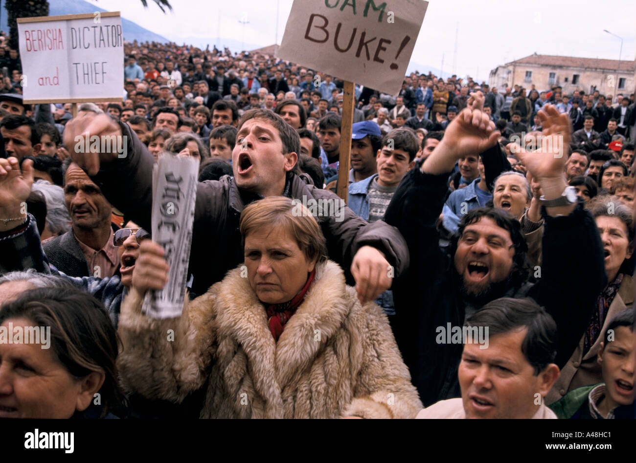 albania investments collapse protesters in vlore express their anger